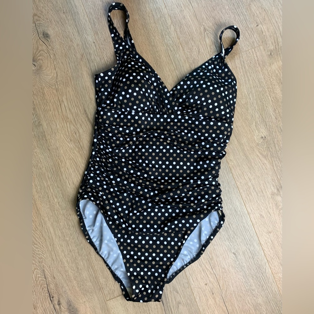 Trimshaper One Piece Polka Dot Swimsuit